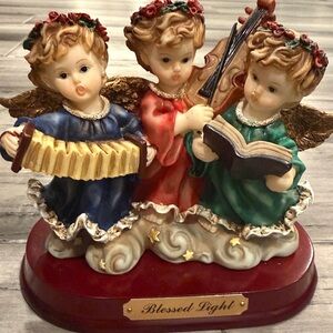 VINTAGE Colorful Angel Figurine Trio
